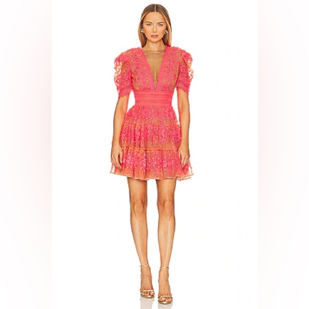 Bronx and Banco Megan Mini Dress in Coral | Size S (US 4)